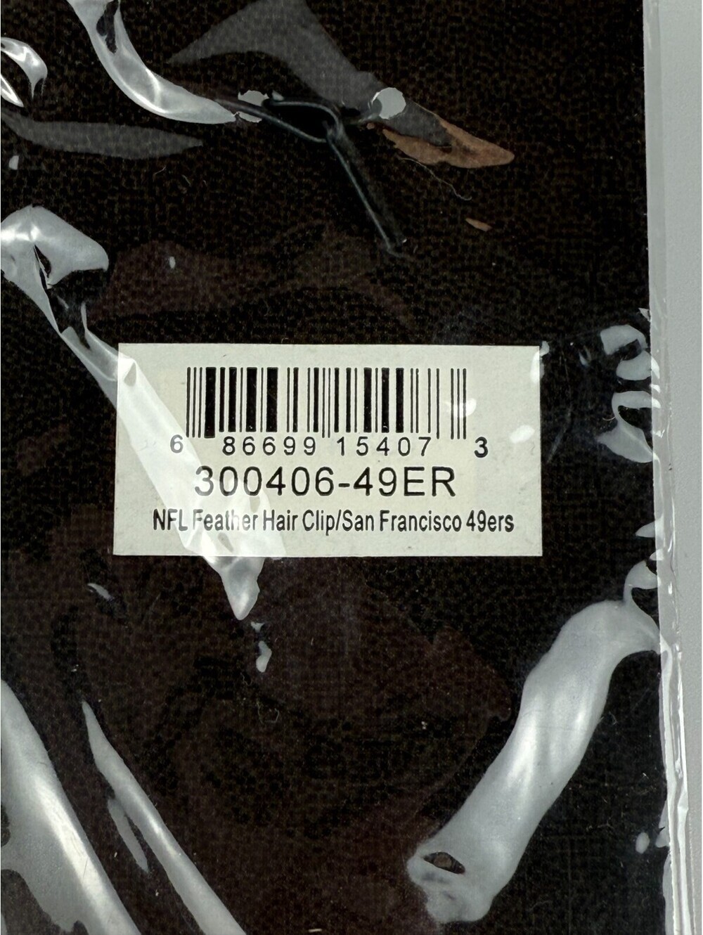San Francisco 49ers NFL Fan Feathers Clip-In Hair Extension Red White Brown New - Picture 3 of 5